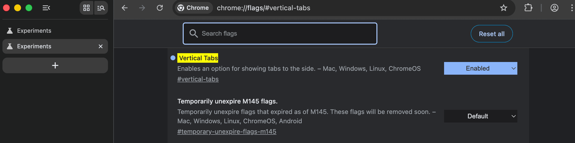 Vertical Tabs in Chrome